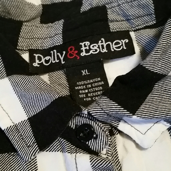 Polly & Esther plaid button down - Picture 2 of 6